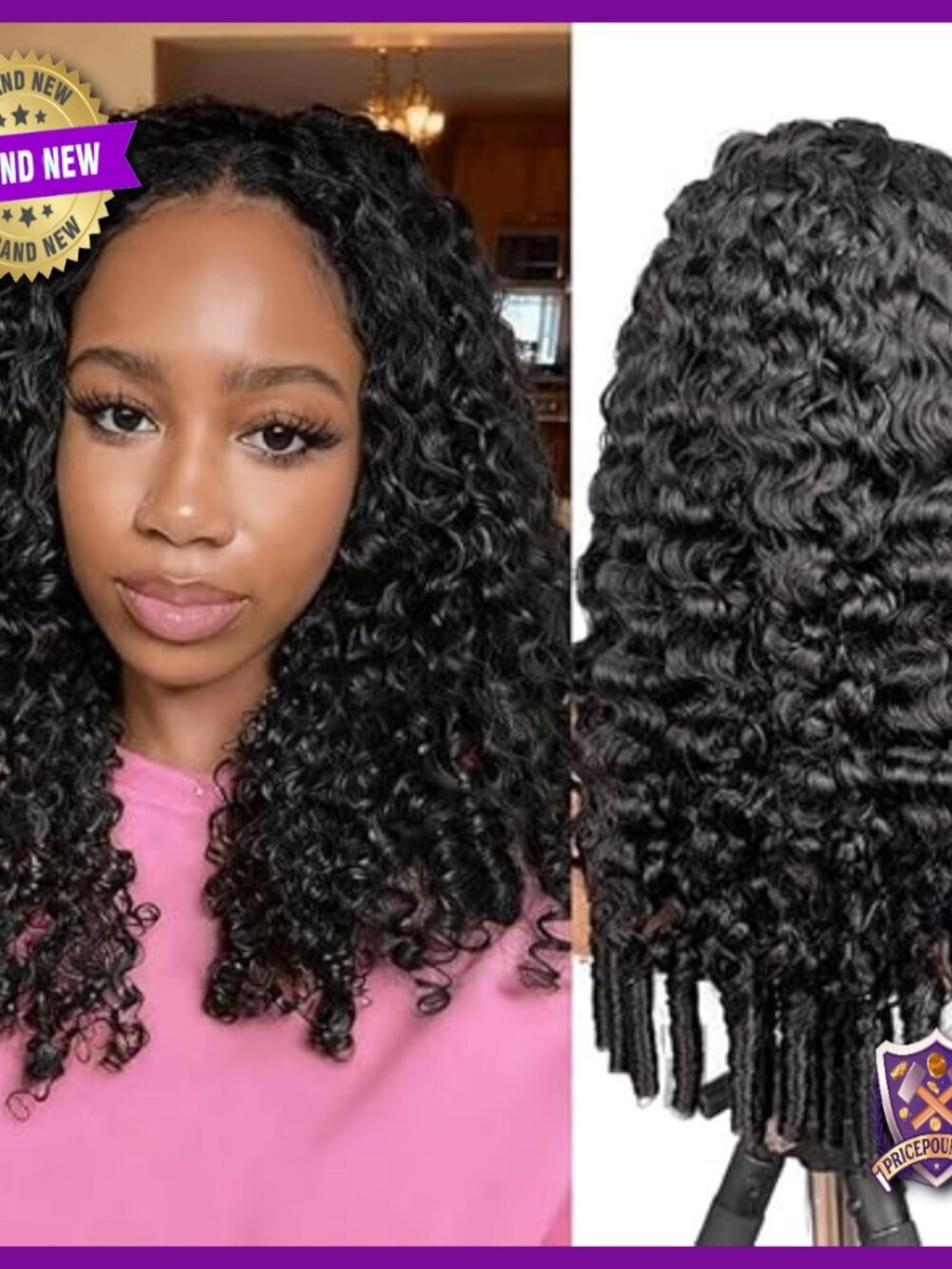 Burmese Curly Half Wig 18 Inch Human Hair 200% Density Glueless Wear and Go